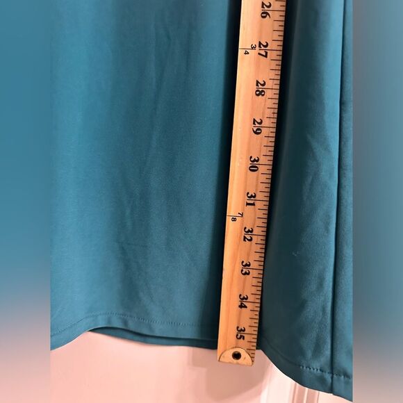 White House Black Market Cutout Mini Dress Size XS V-Neck Zipper Back Green - Picture 10 of 11
